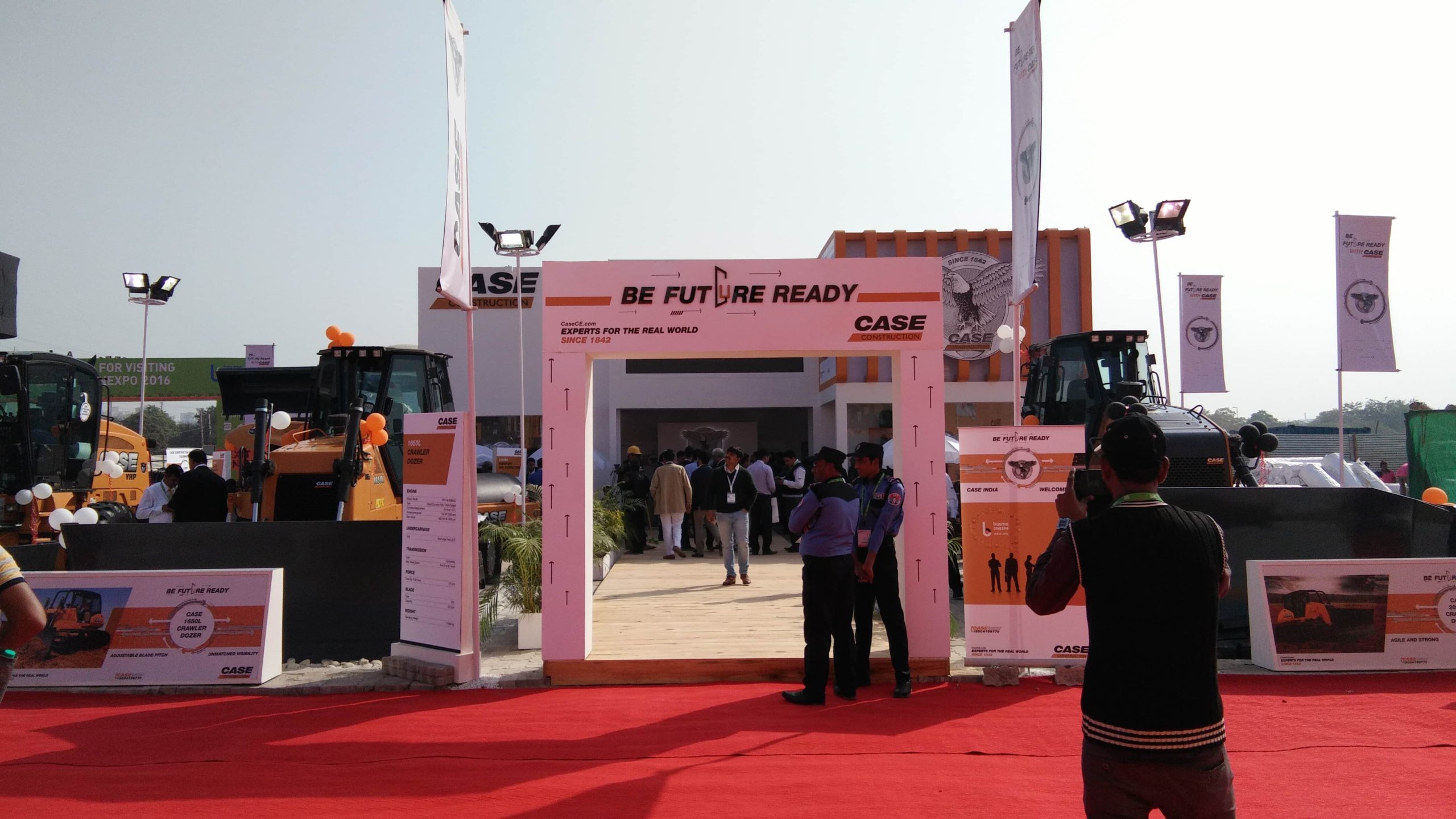 This is the front view image of Bauma CONEXPO India 2017 stand designed and built by Interior Today