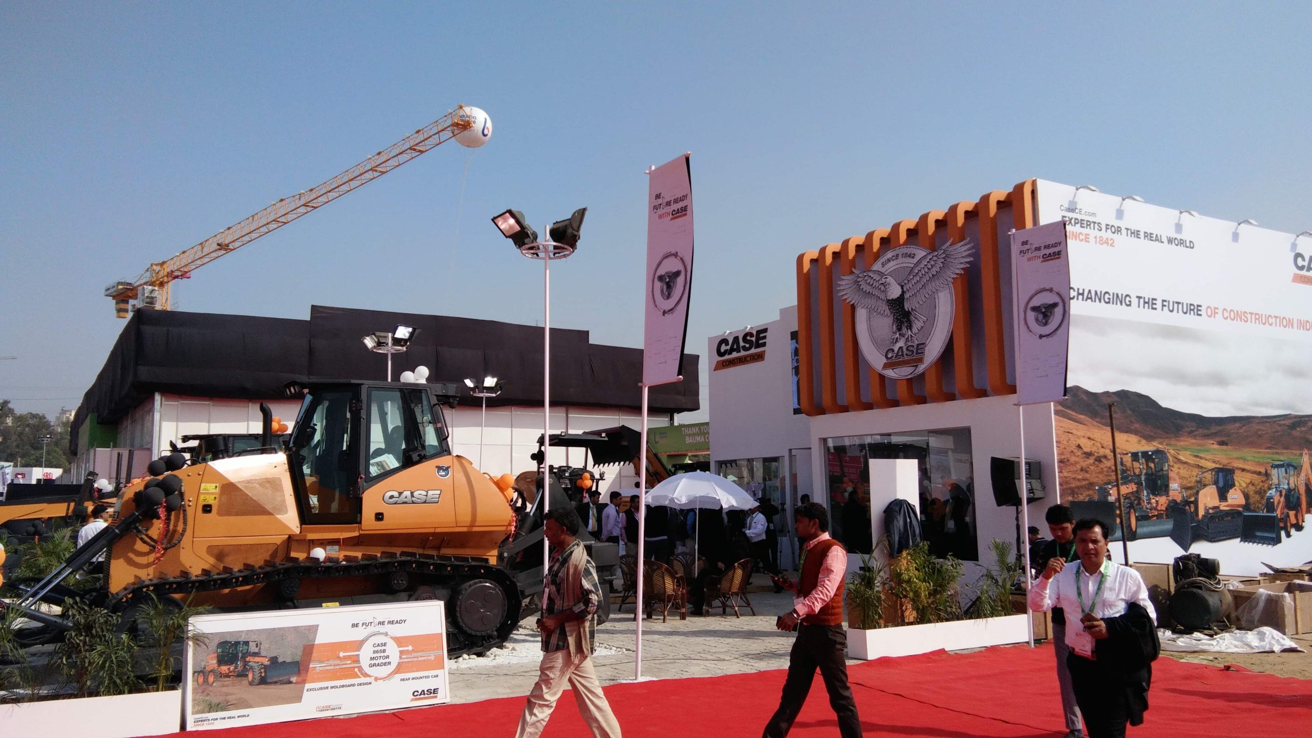 This is the machine showcase view image of Bauma CONEXPO India 2017 stand designed and built by Interior Today