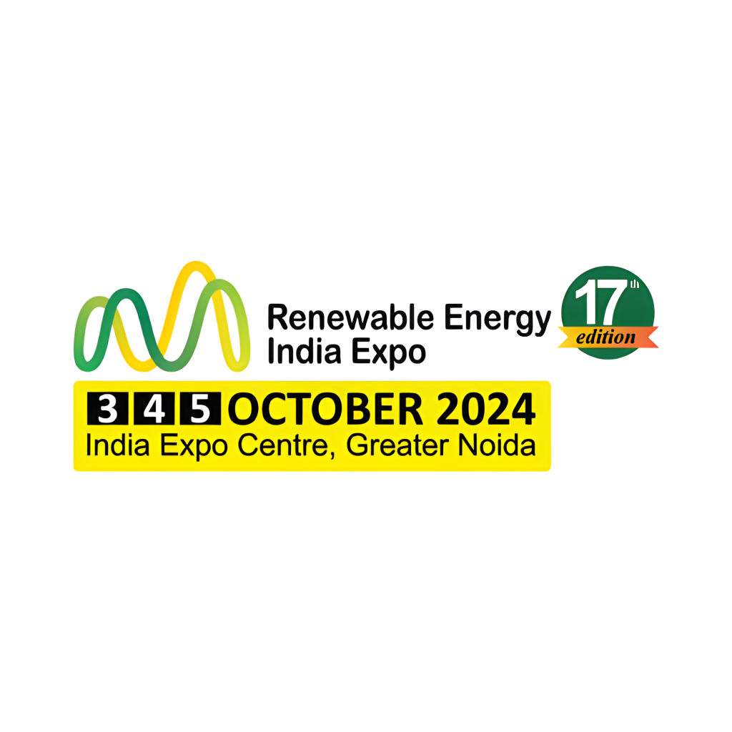 This is the logo of the Renewable Energy India Expo, which also includes the date and location of the event