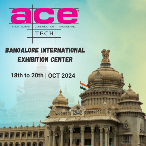 This is the image of the ACETECH Expo 2024 logo and Interiors Today designs and build high quality exhibition stands for the event.