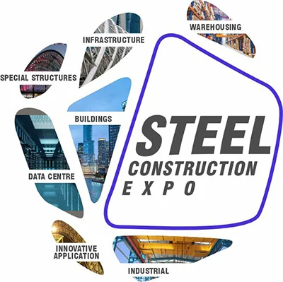 This is the logo image of Steel Construction Expo 2024 | From India's Best Exhibition Stand Designer & Builder Company