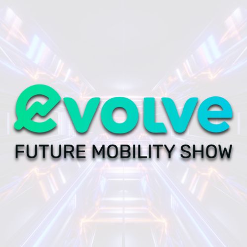This is the image of Evolve Future Mobility Show logo. which repersent the best exhibition stand builder company in Shrajah, UAE for this event.