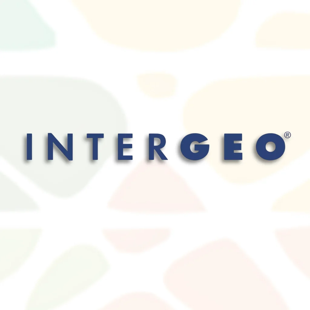 This image represents the logo of INTERGEO 2026, and we are the best exhibition stand manufacturer company in Munich, Germany, for this event.
