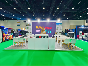 Exhibition booth with branding elements by Interior Today at DEAL, Dubai