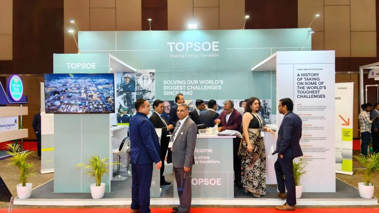 Front side of exhibition booth designed by Interior Today at Energy Technology Meet Hyderabad, India