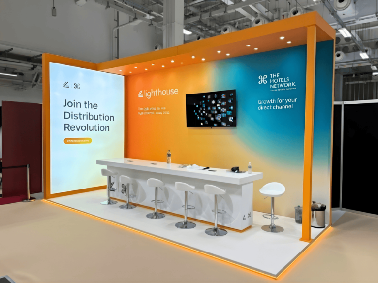 Creative booth layout by Interior Today at Independent Hotel Show London