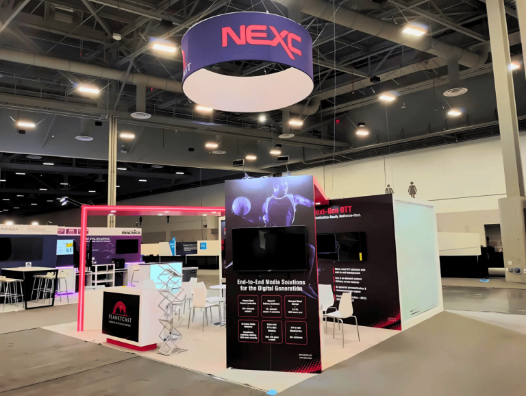 Exhibition stand with clean design by Interior Today at NAB Show, Las Vegas