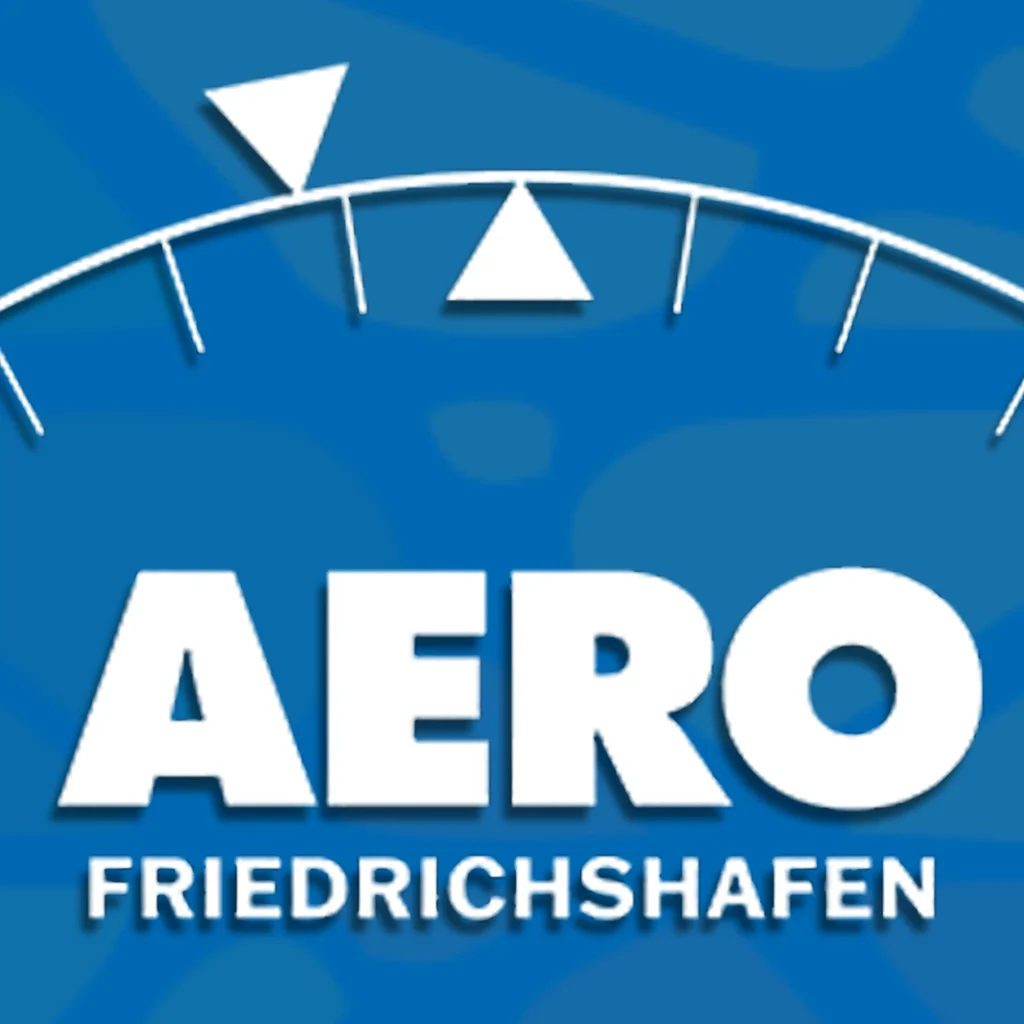 Aero Friedrichshafen logo, and Interior offer Custom exhibition stand design and build services.