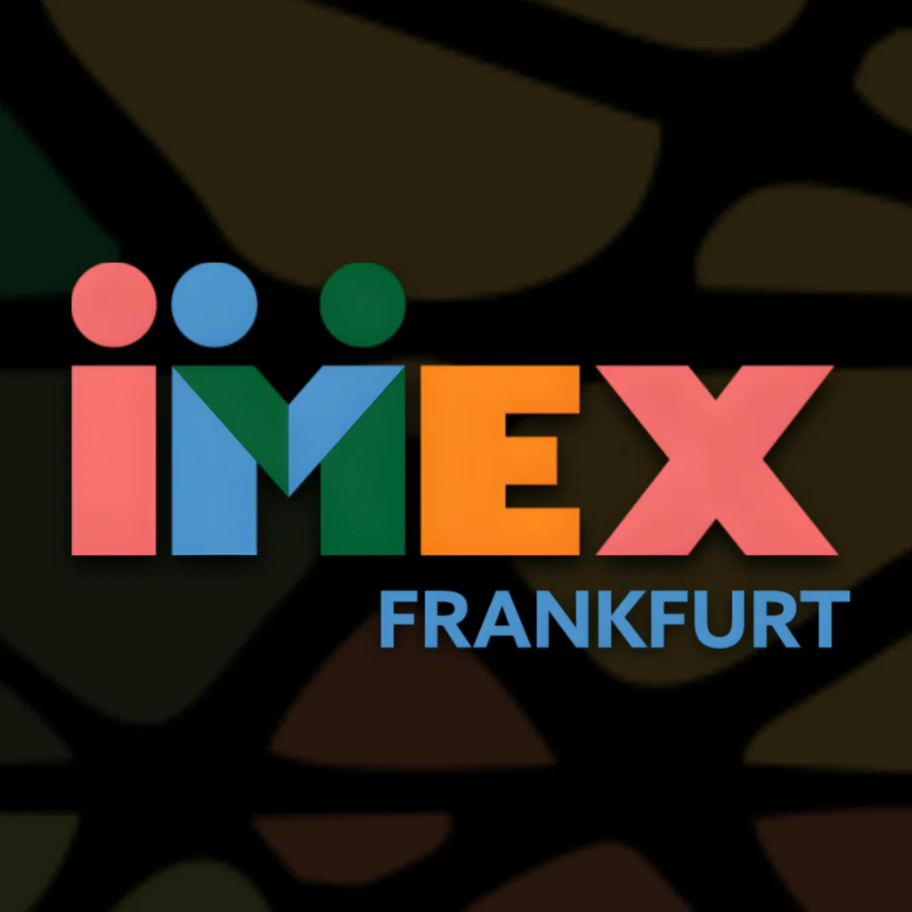 This Image represents the official logo of IMEX Frankfurt 2026, which happen Frankfurt and is the Professional exhibition stand builder in Frankfurt, Germany, for these kinds of big trade fairs.