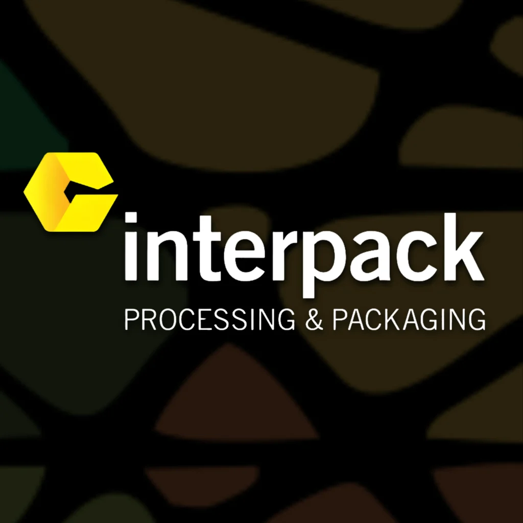 This Image represents the official logo of Interpack 2026, and the Professional exhibition stand builder in Düsseldorf for this event.