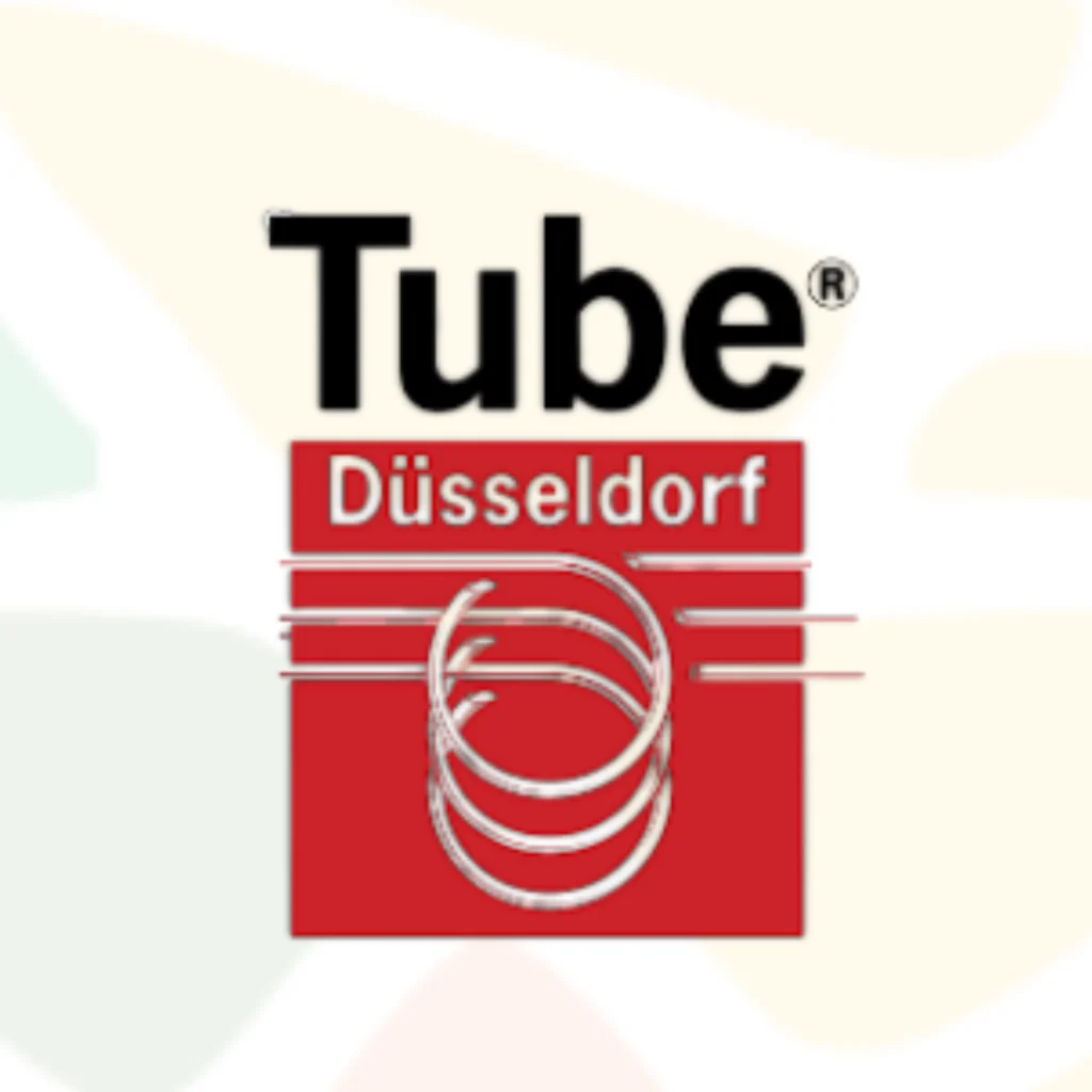 Tube Düsseldorf logo – exhibition stand design and build services by Interior Today
