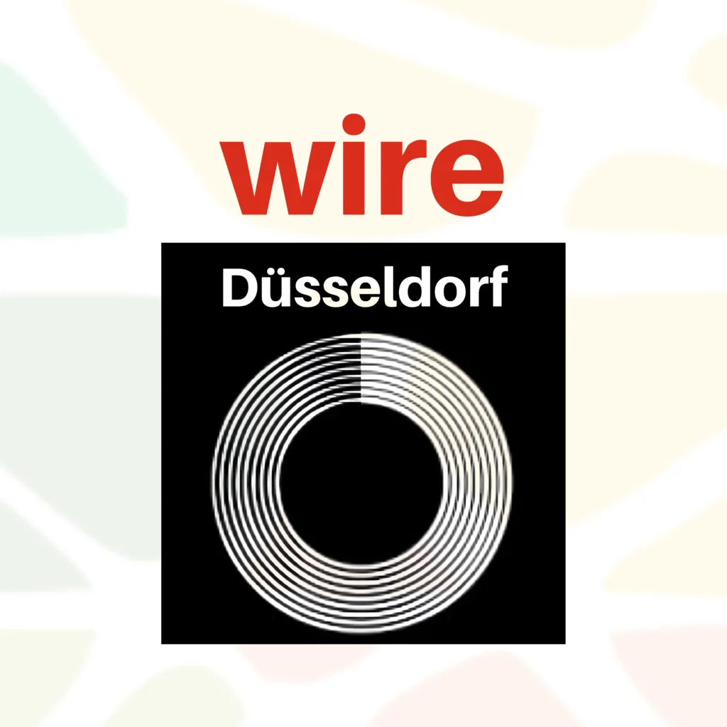 Wire Dusseldorf logo – exhibition stand design and build services by Interior Today