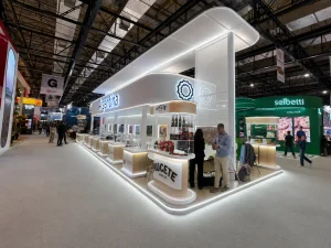 This is the image of the custom-built country pavilion stand that Interior today made for Argentina in Brazil
