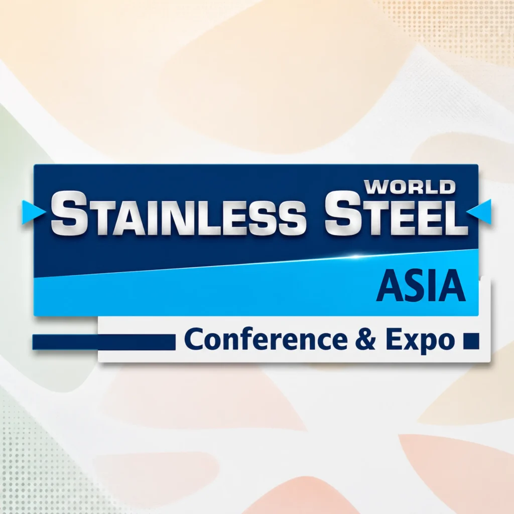 This image represent the Stainless Steel World Asia Expo logo and best exhibition stand designer and builder company for this event